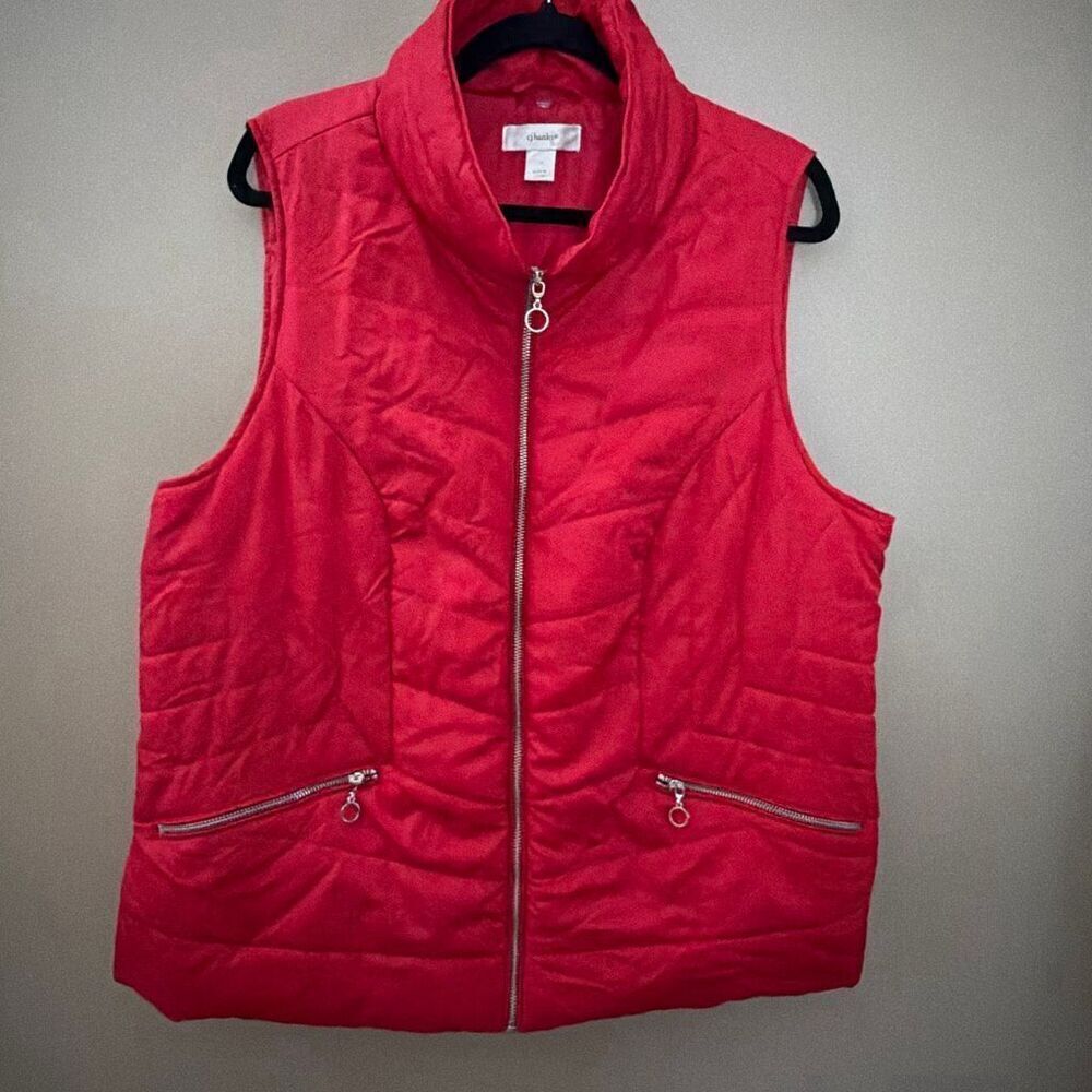 CJ Banks Woman’s 1X Polyester Red Puffer Vest
